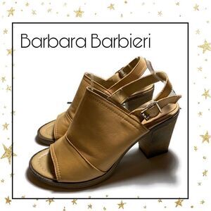 Barbara Barbieri Leather Block Heel Sandals 7.5
